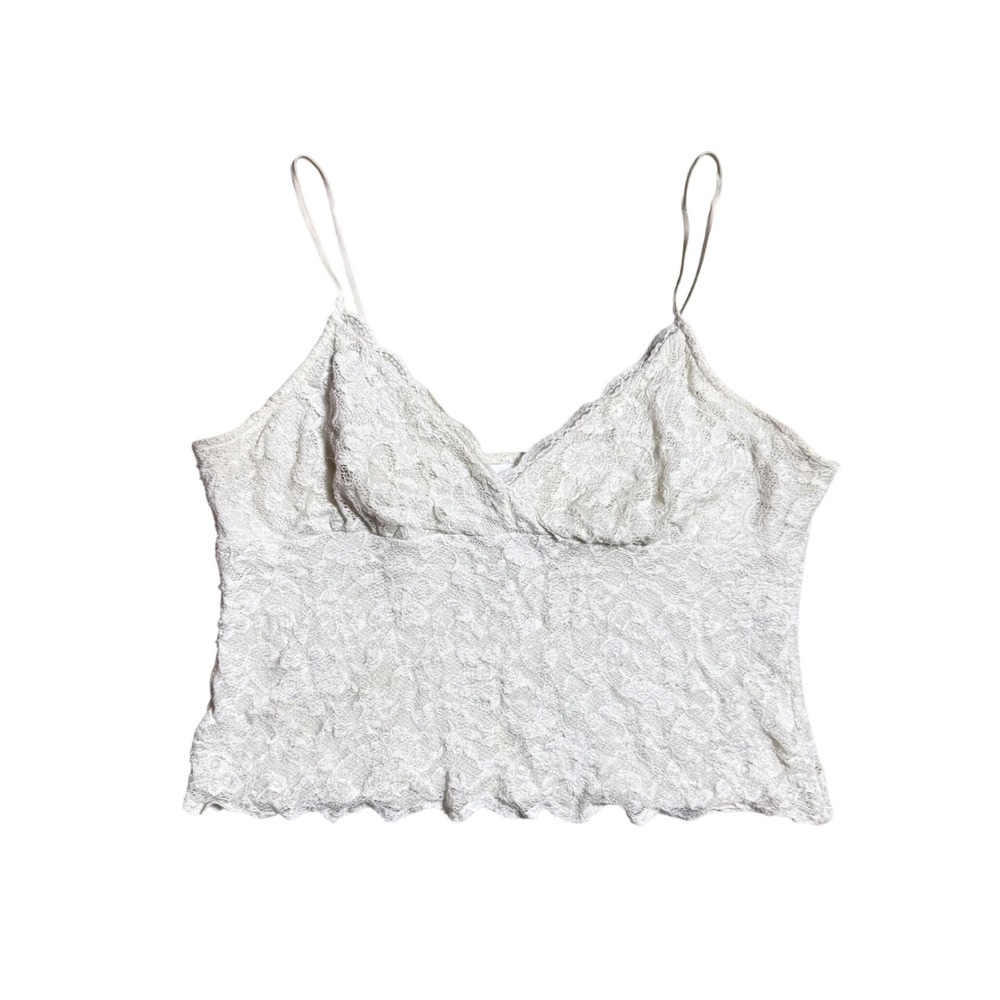 Worthington Cream Floral Lace Camisole Surplice V-Neck Tank Top